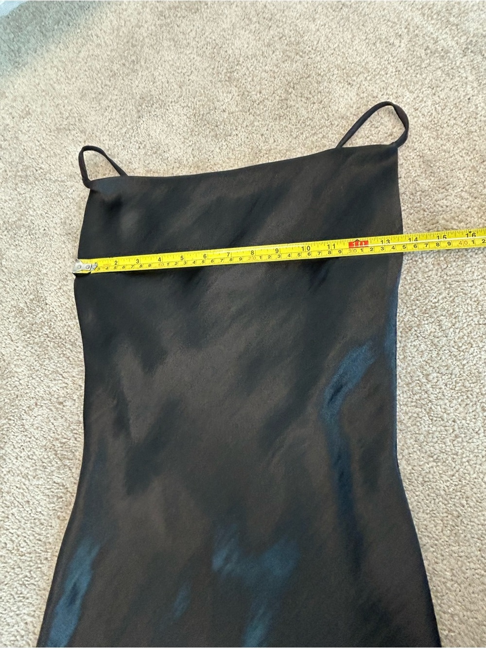 ASOS Design Black Satin Cowl Neck cami Maxi Slip Dress Sz 8 high shine lace up - Picture 9 of 14
